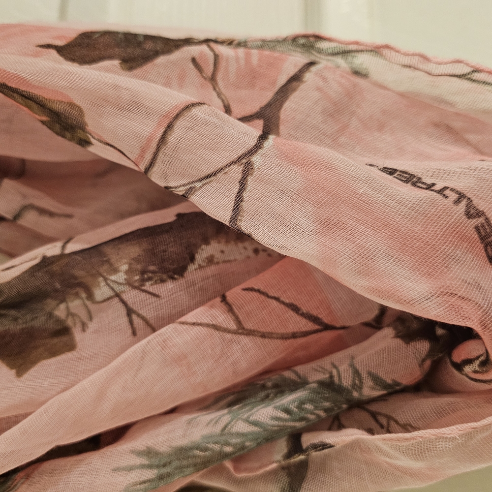 Pink and Brown Patterned Scarf